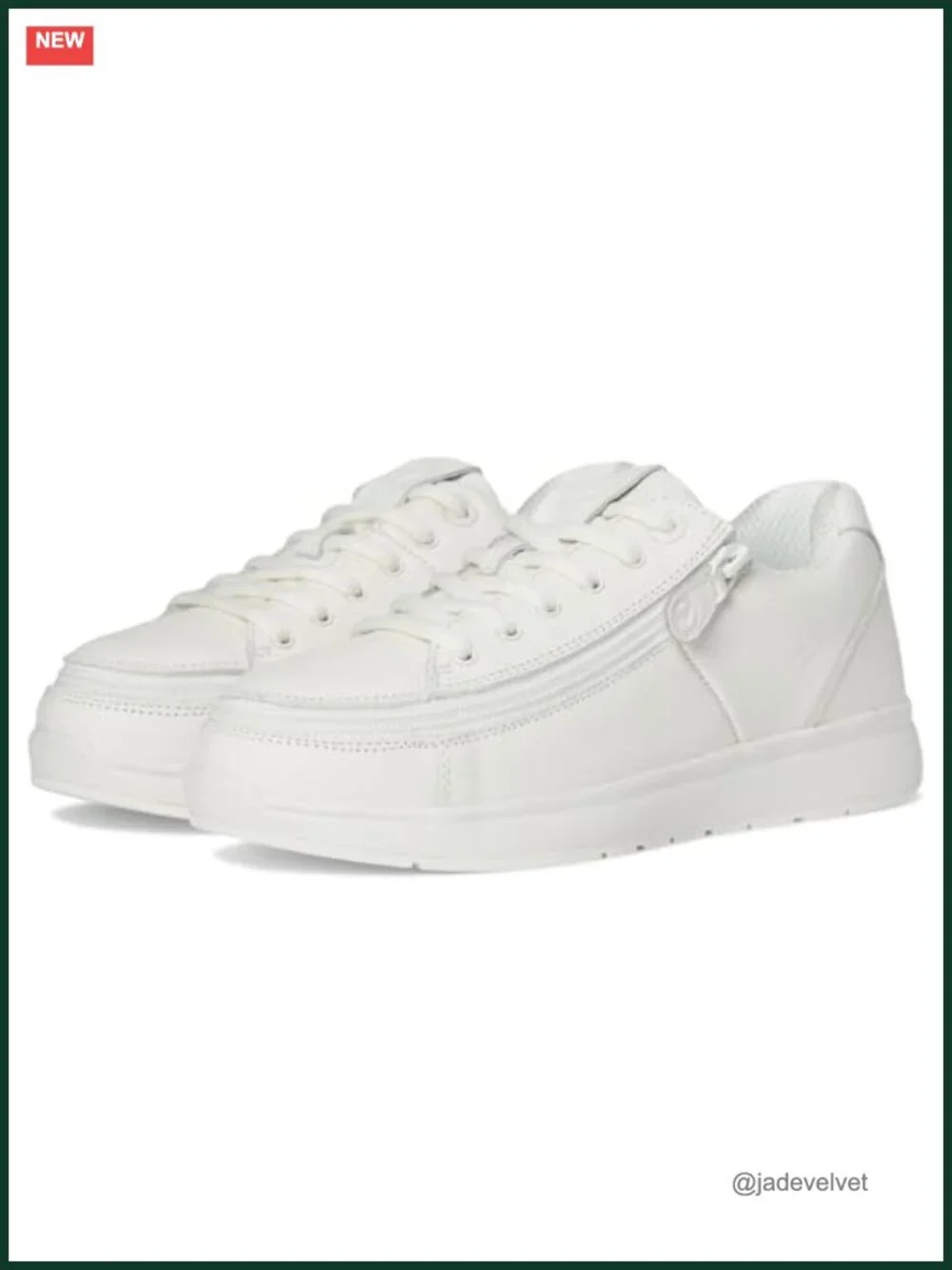 Leather Fashion Sneakers with Zipper Closure Easy On/Off